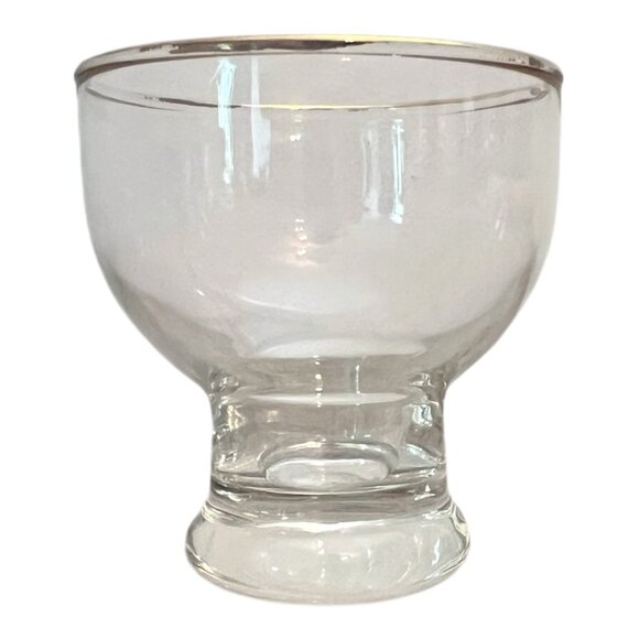 Vintage Clear Lowball Old Fashioned Rock Glasses With Gold Rim 2.5 in Tall Lot o - Picture 1 of 8